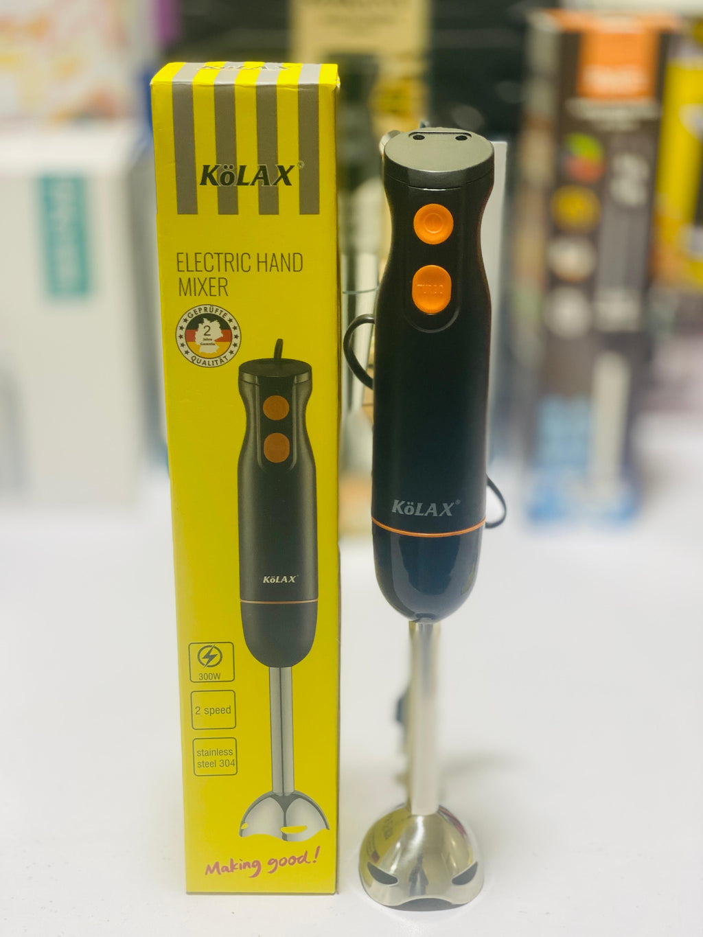 KOLAX Hand Blender Machine - Electric Beater - Juicer Blender Machine - Chopper Machine - 2 Sharp Stainless Steel Blades - Mixer - Handblender