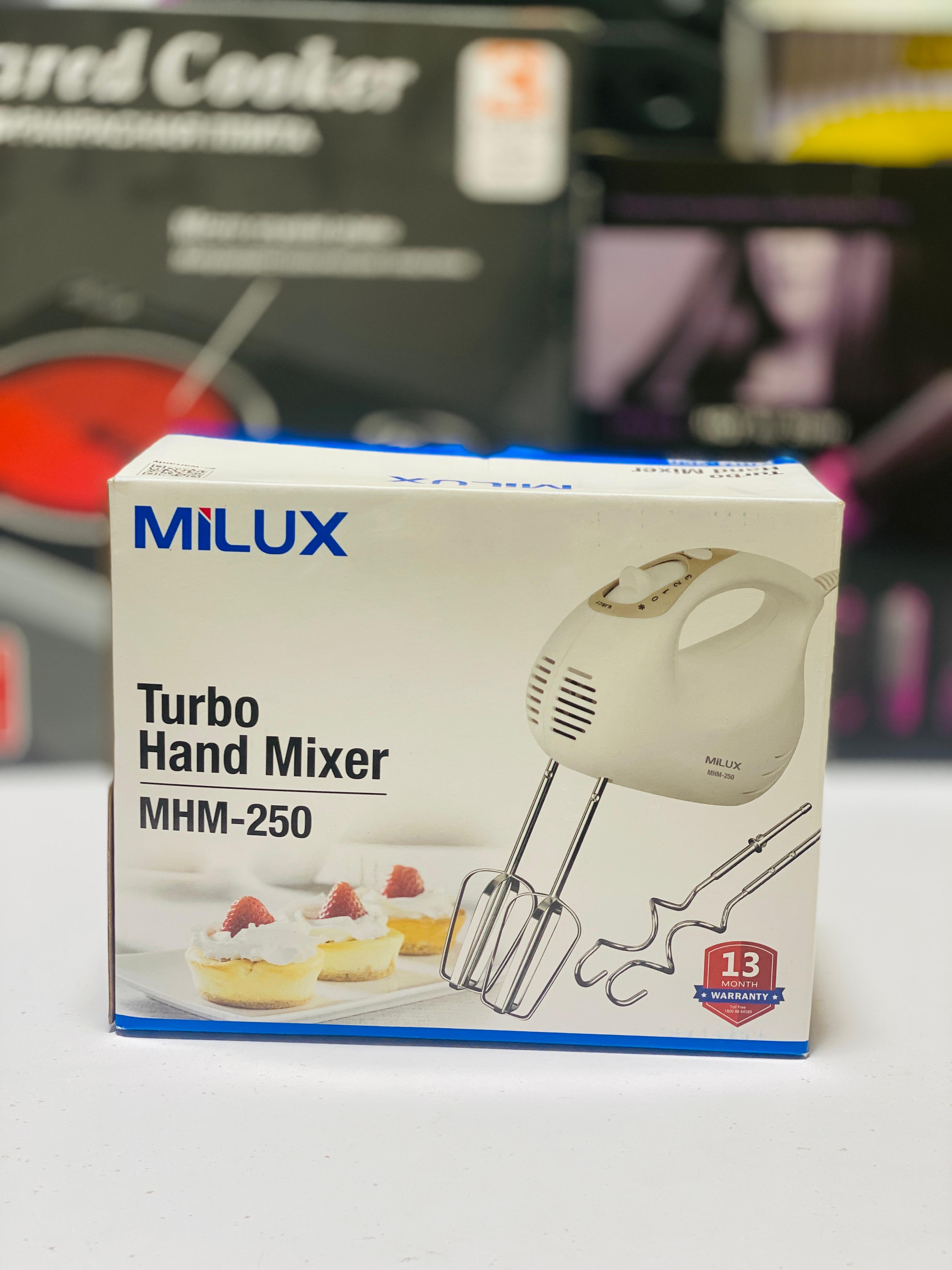 MILUX Brand Turbo Hand Mixer 200 watt | Coffee Beater | MHM-250