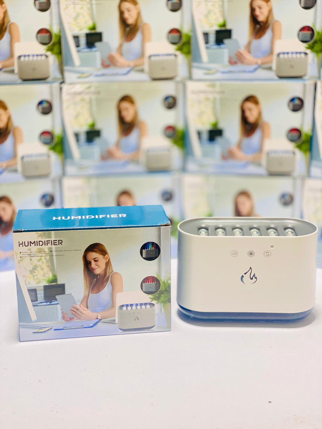 6 Nozzle Water Fogger, Dynamic Music Flame Air Humidifier ...