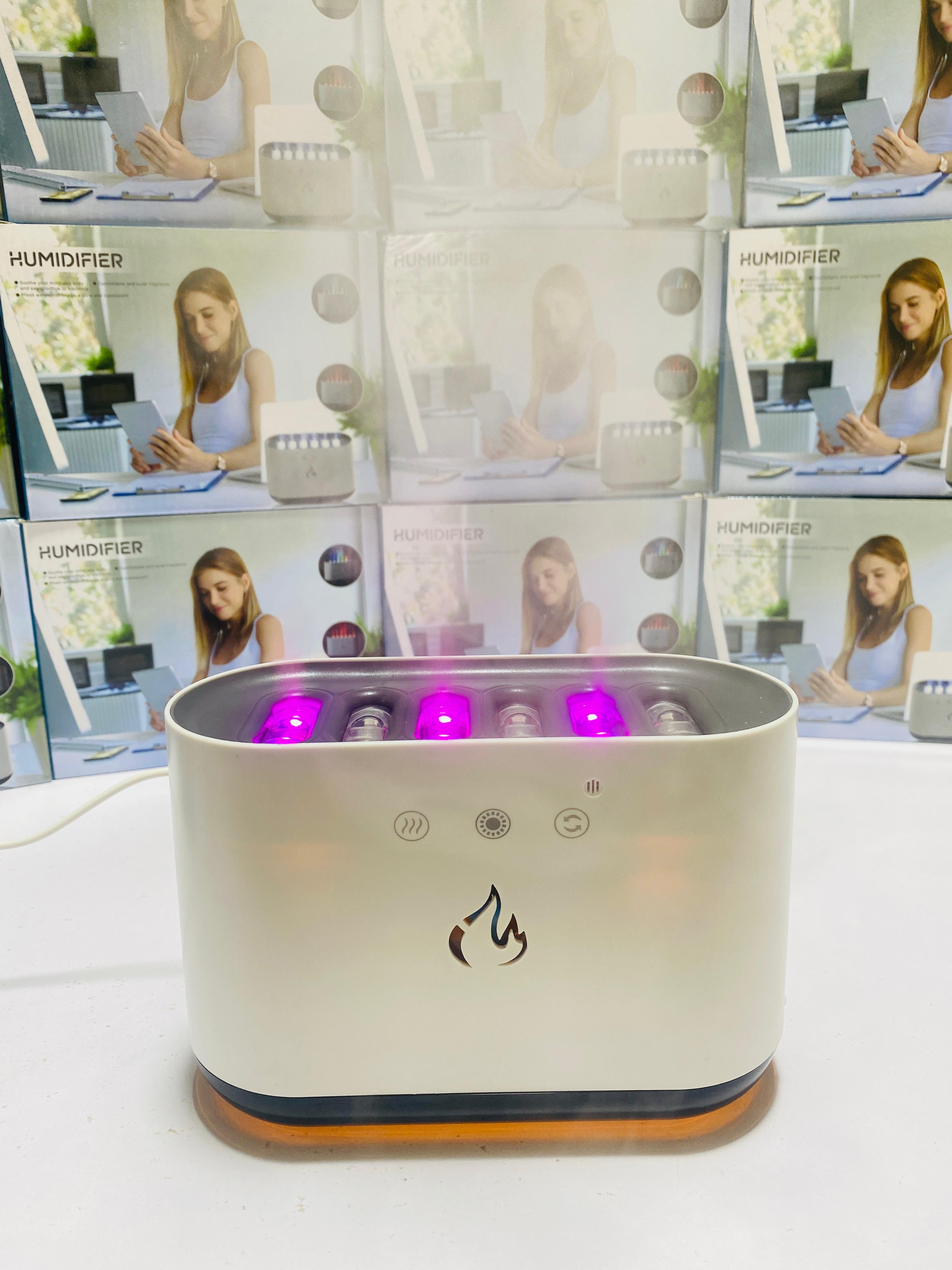 6 Nozzle Water Fogger, Dynamic Music Flame Air Humidifier ...