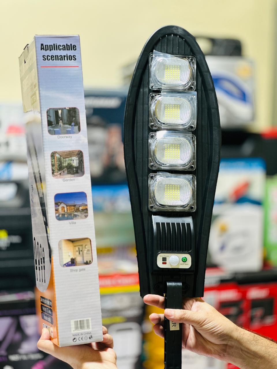 Solar Street Light With Motion Detector Outdoor Sun Lamp Super Bright Remote Garage Wall Light Sunlight Solar Garden Lighting