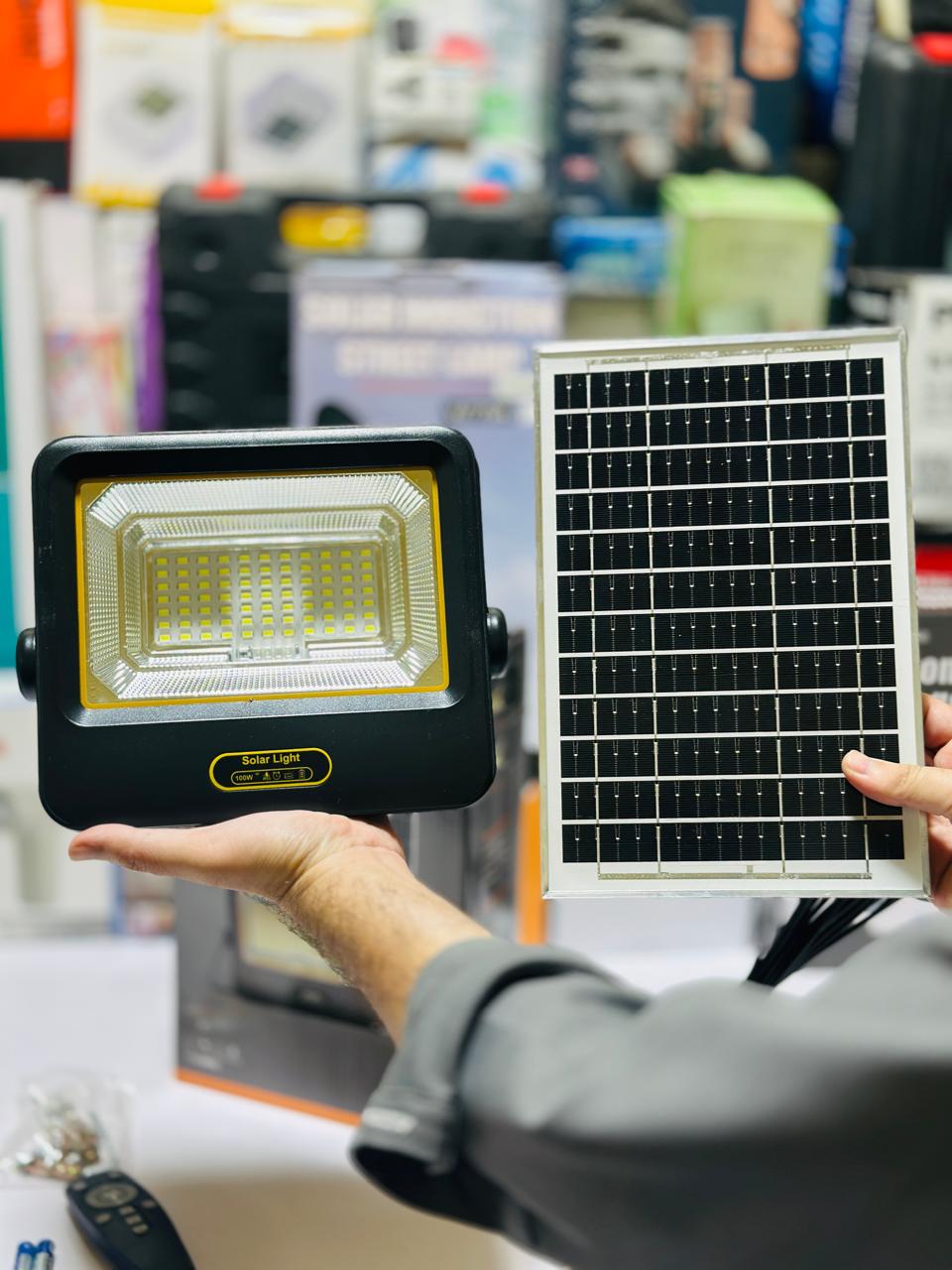 IP65 100 Watt Solar Split Farm Light | Exteral Solar | Remote Control | IP65