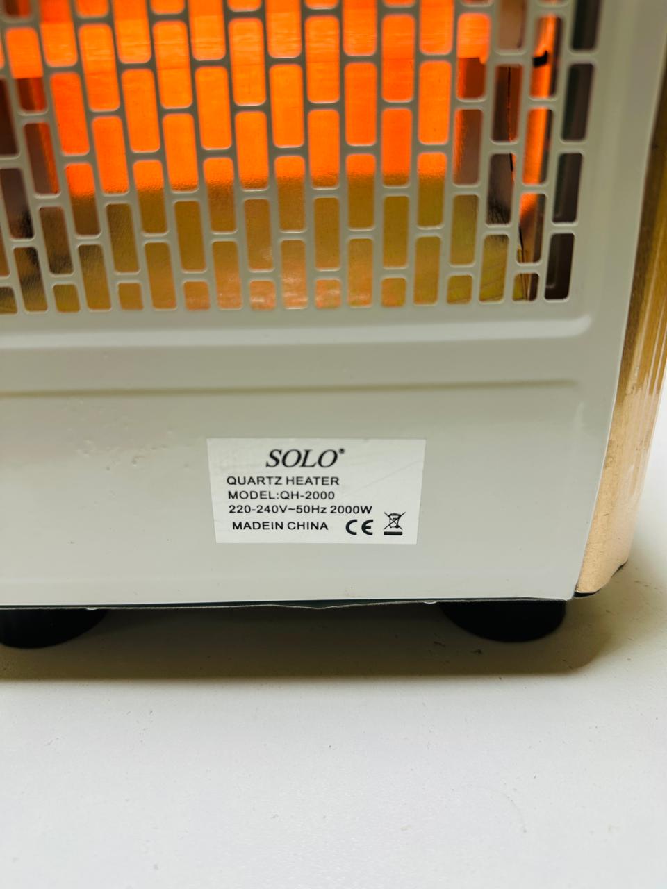 Standing solo Heater with Wheel, 5-Sided Heating, Multifunctional Outdoor Heater with Temperature Adjustment, Electric Heater for Garden Party,White (Gold)