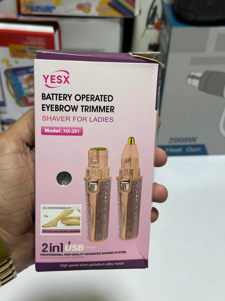 2 In 1 Rechargeable Flawless Eyebrow Hair Remover & Facial Hair Trimmer
