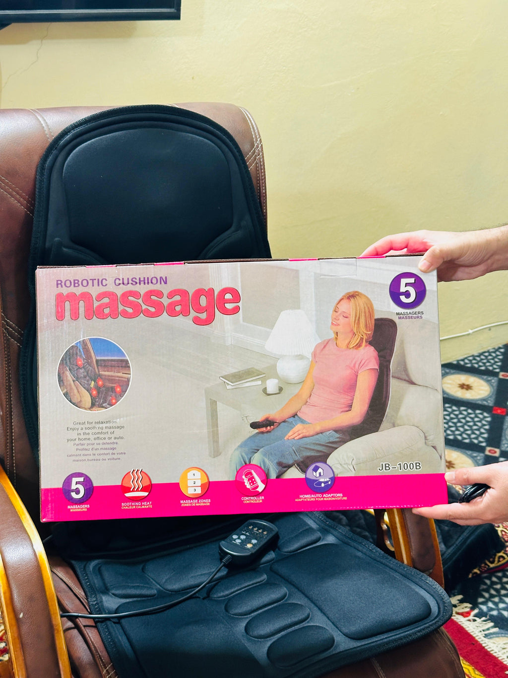 Electric Cushion Massager | Car plugin | multiple Massage Modes | Timer Function