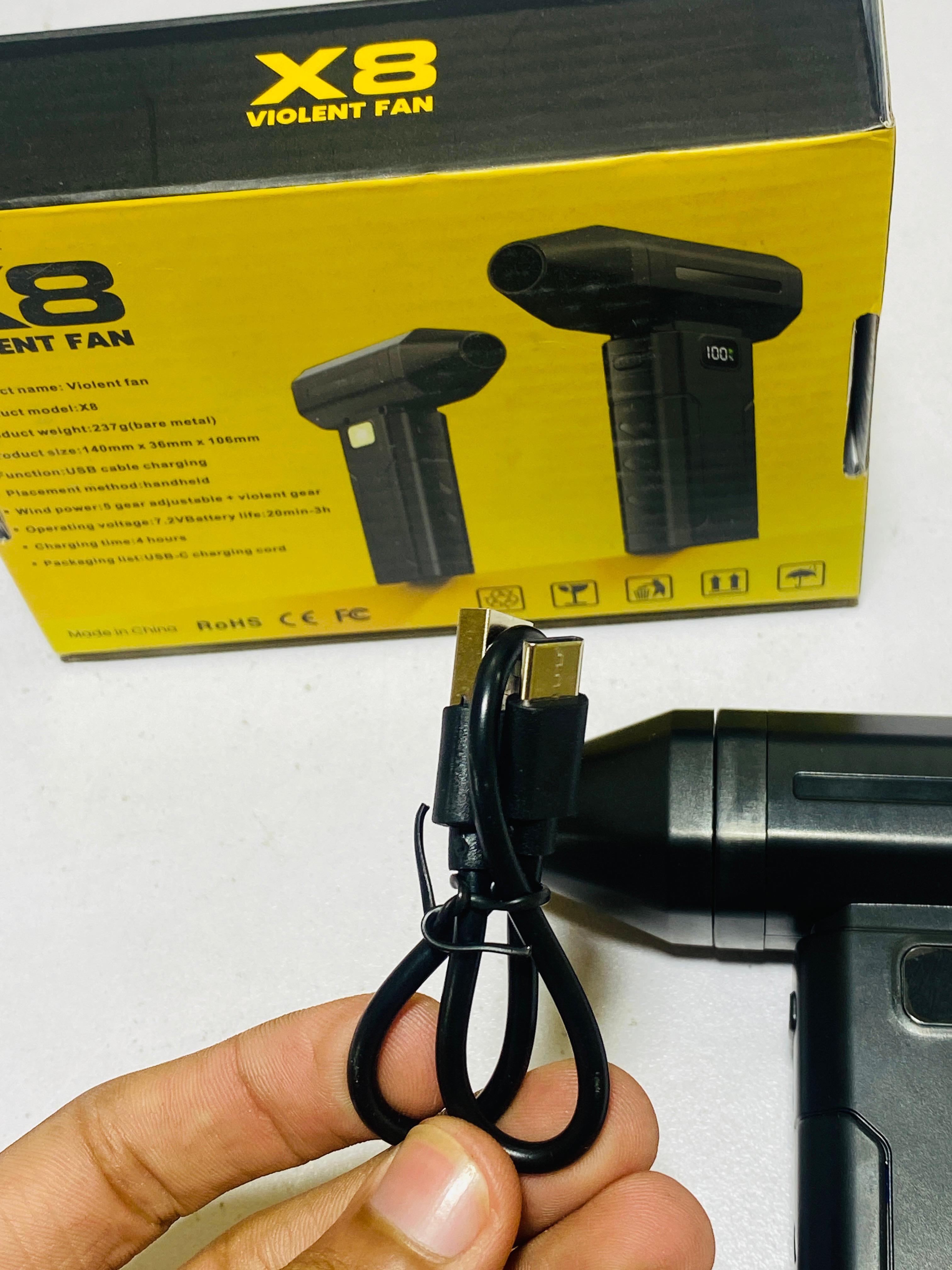 Mini Turbo Jet Fan | Rechargeable | Digital Screen | Turbo option | 5 speeds