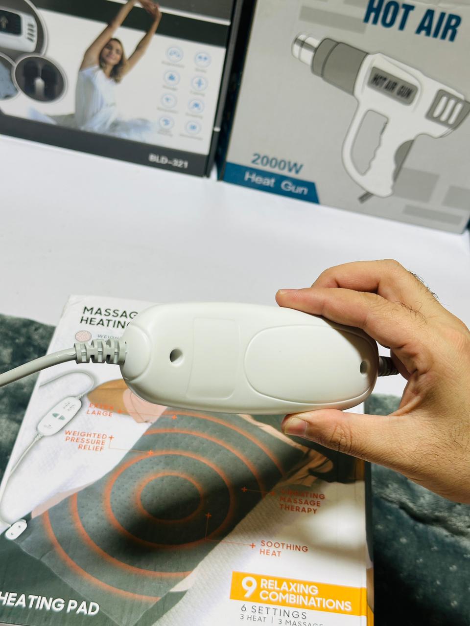 2 in 1 Heating Pad Massager | Remote Control | Heavy weight + Different Massage Modes