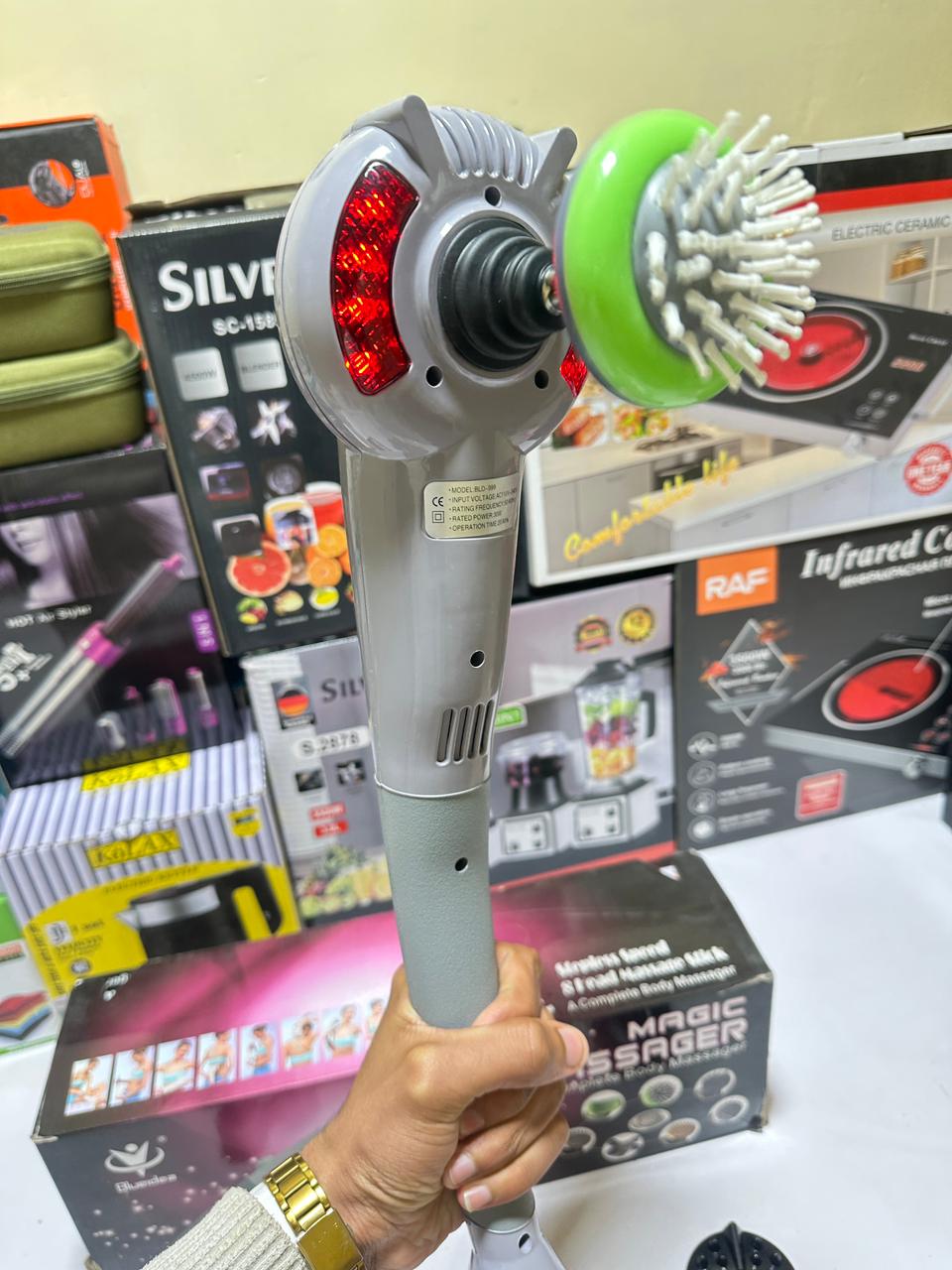 BlueIdea 8 in 1 Massager | Infrared Mode | Heating Mode | 8 Replaceable Heads