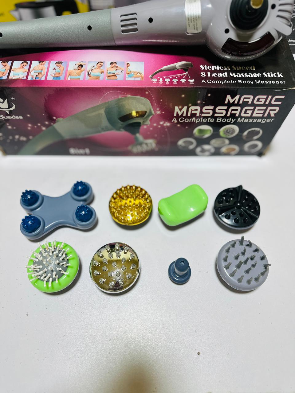 BlueIdea 8 in 1 Massager | Infrared Mode | Heating Mode | 8 Replaceable Heads