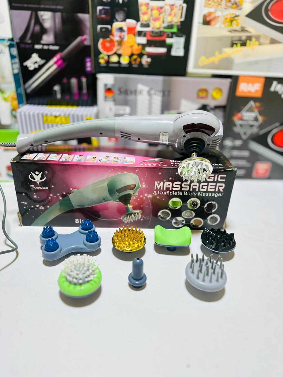 BlueIdea 8 in 1 Massager | Infrared Mode | Heating Mode | 8 Replaceable Heads