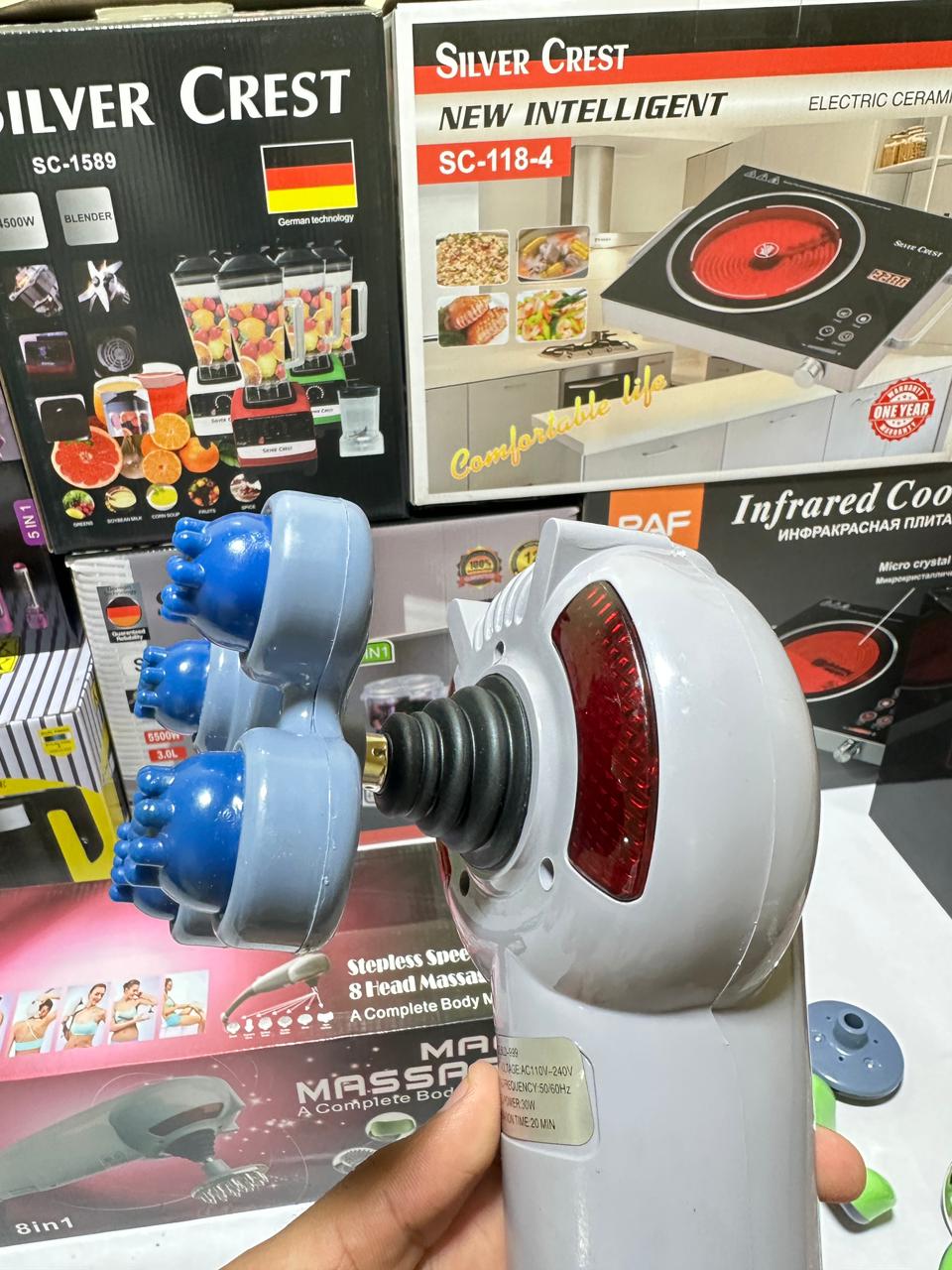 BlueIdea 8 in 1 Massager | Infrared Mode | Heating Mode | 8 Replaceable Heads