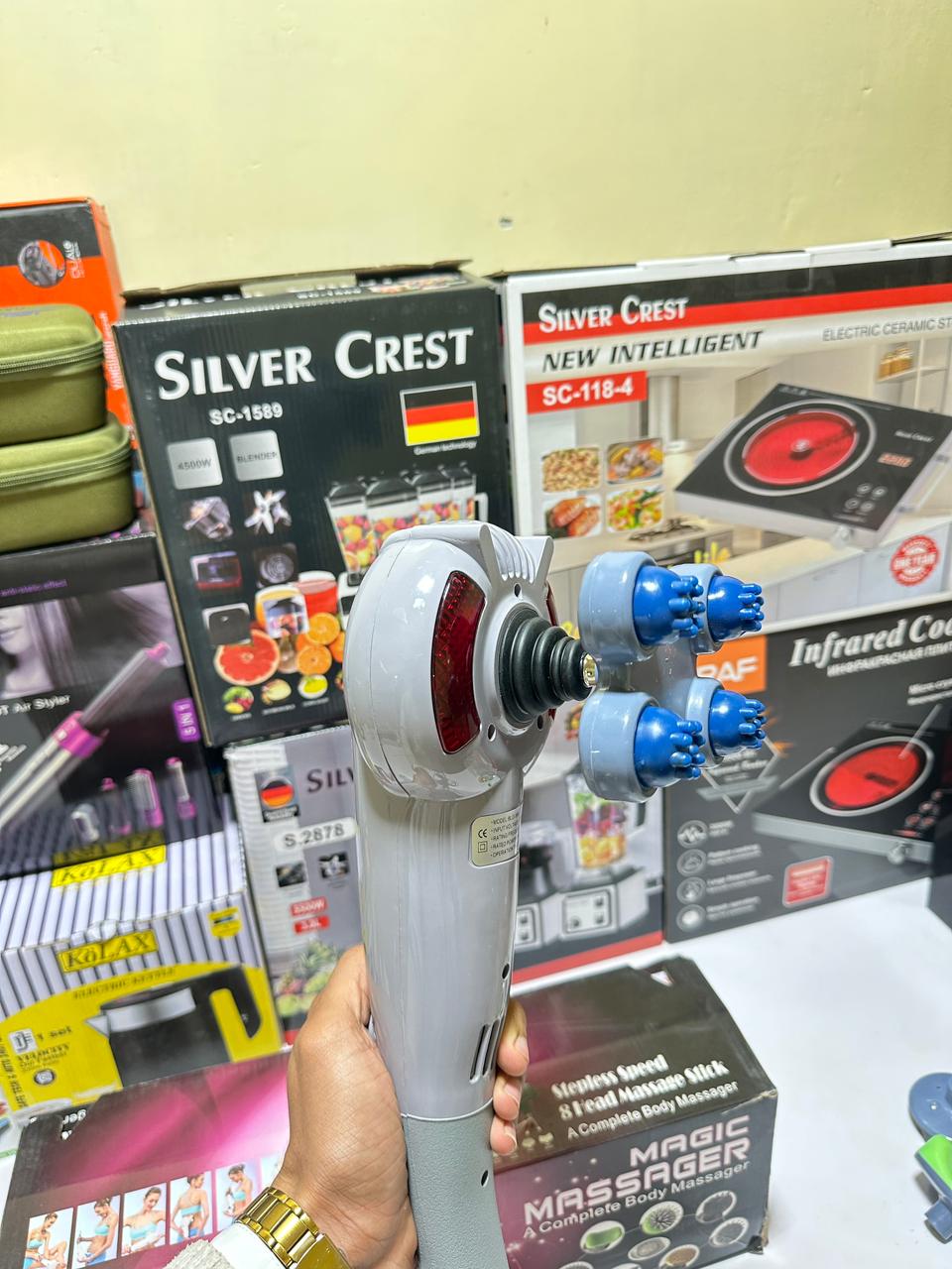 BlueIdea 8 in 1 Massager | Infrared Mode | Heating Mode | 8 Replaceable Heads