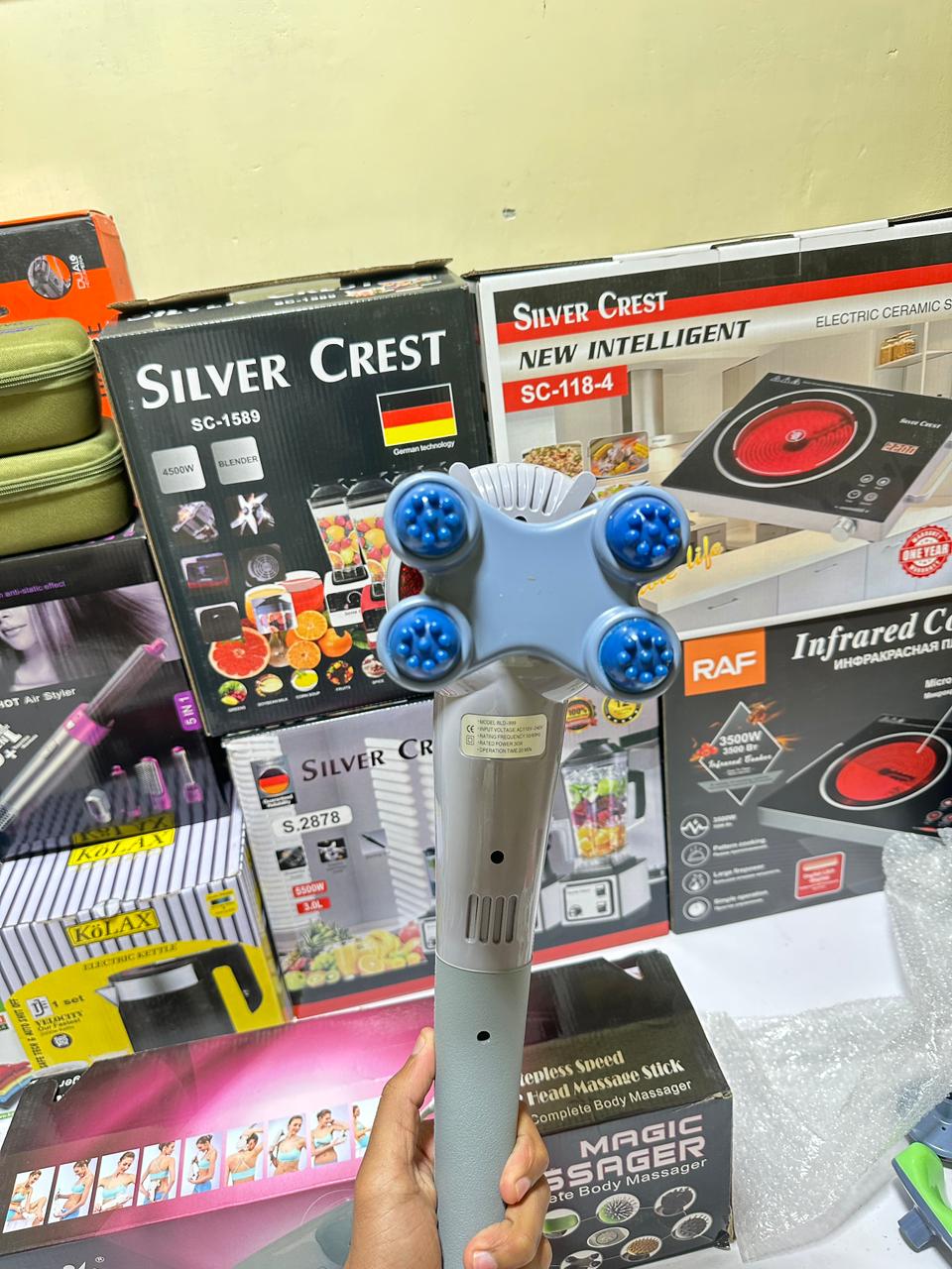 BlueIdea 8 in 1 Massager | Infrared Mode | Heating Mode | 8 Replaceable Heads
