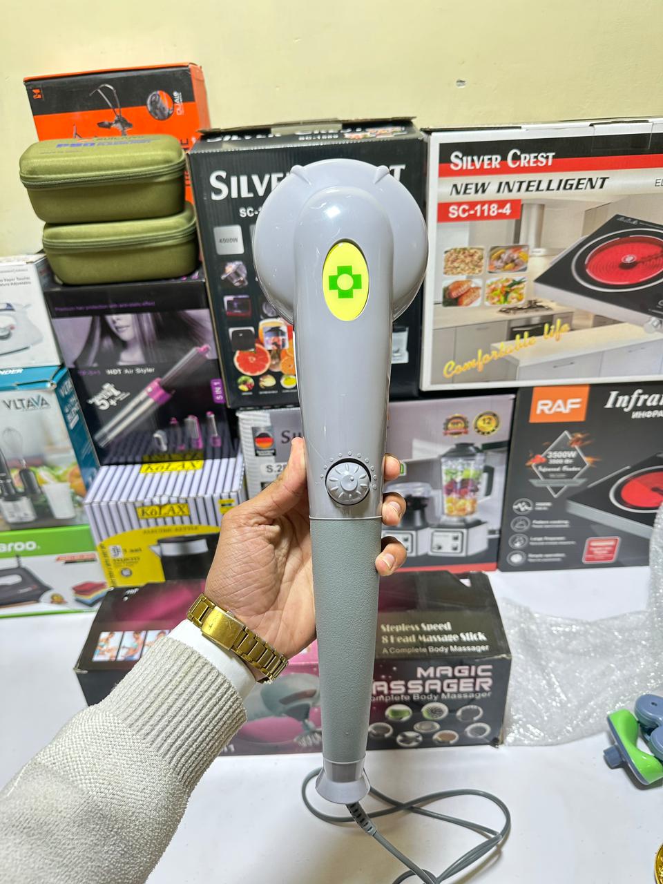 BlueIdea 8 in 1 Massager | Infrared Mode | Heating Mode | 8 Replaceable Heads