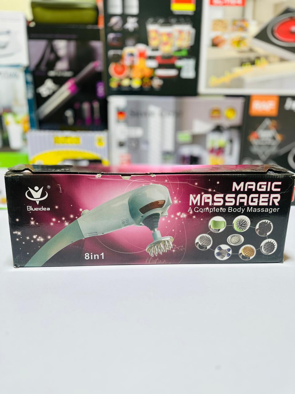 BlueIdea 8 in 1 Massager | Infrared Mode | Heating Mode | 8 Replaceable Heads