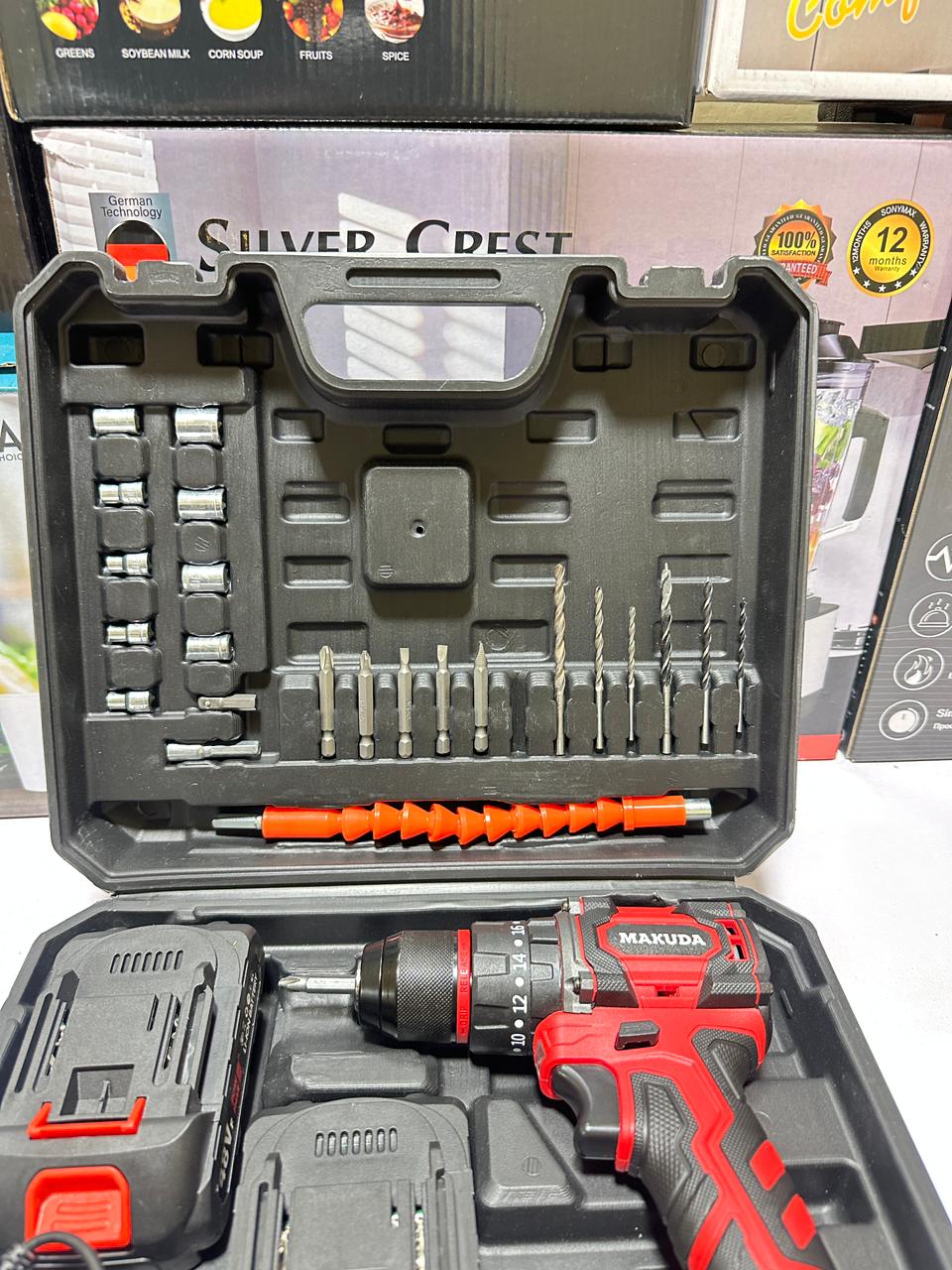 MAKUDA  Lithium Cordless Drill & Screwdriver 21V - Double Battery - Two Speed Brush less Motor