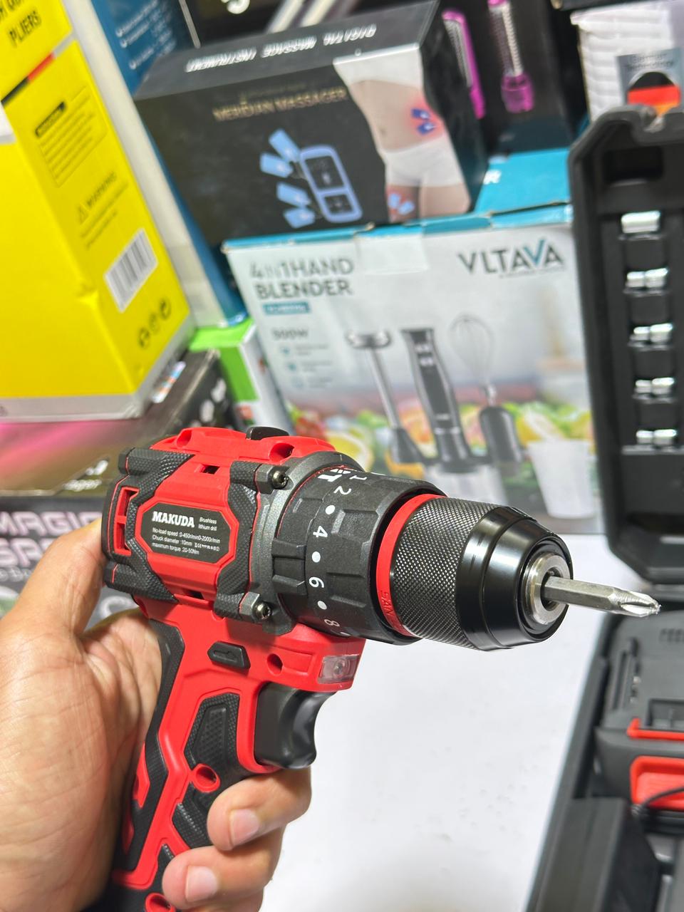 MAKUDA  Lithium Cordless Drill & Screwdriver 21V - Double Battery - Two Speed Brush less Motor