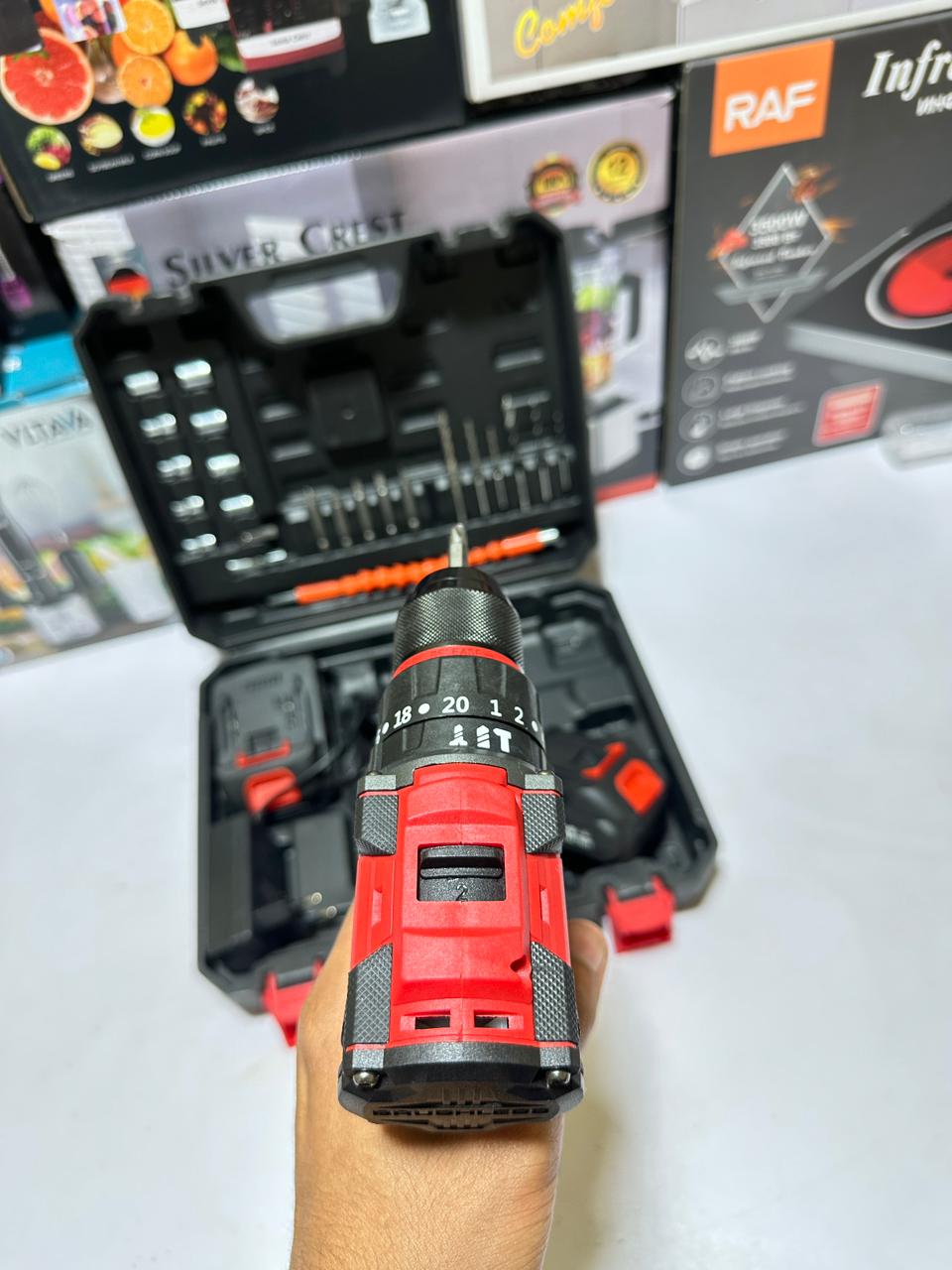 MAKUDA  Lithium Cordless Drill & Screwdriver 21V - Double Battery - Two Speed Brush less Motor