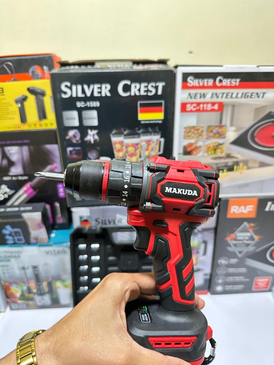 MAKUDA  Lithium Cordless Drill & Screwdriver 21V - Double Battery - Two Speed Brush less Motor