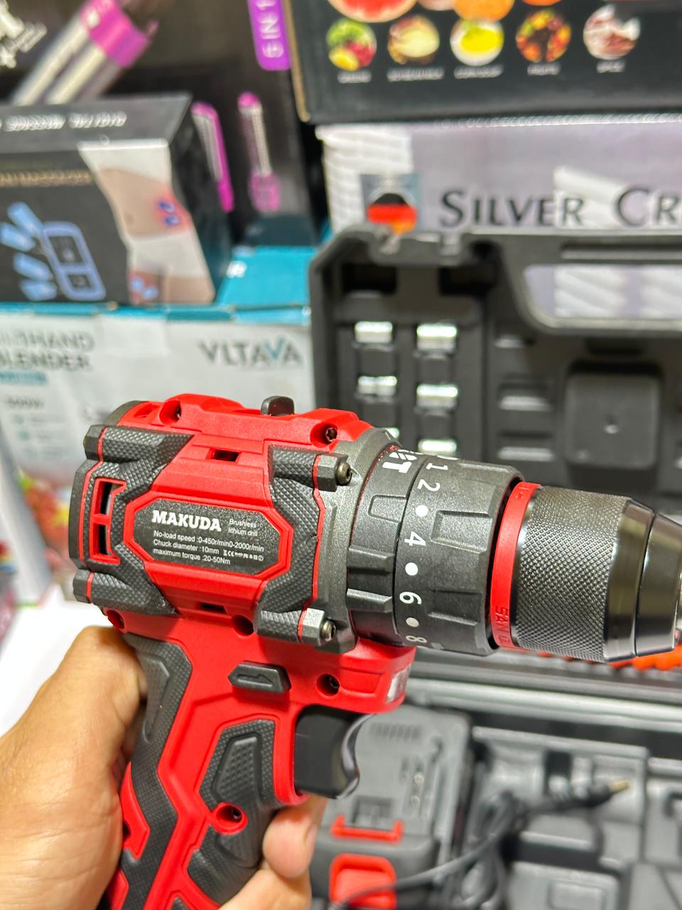 MAKUDA  Lithium Cordless Drill & Screwdriver 21V - Double Battery - Two Speed Brush less Motor