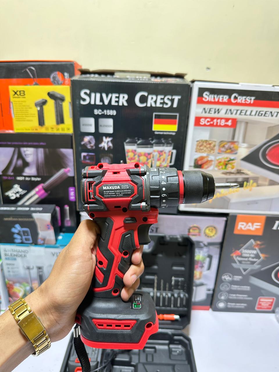 MAKUDA  Lithium Cordless Drill & Screwdriver 21V - Double Battery - Two Speed Brush less Motor