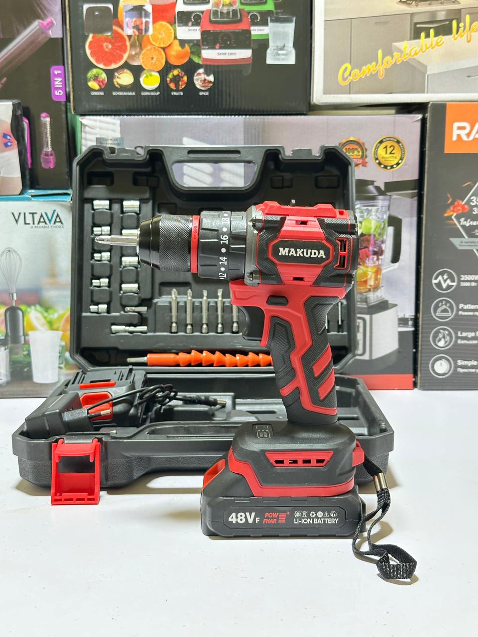 MAKUDA  Lithium Cordless Drill & Screwdriver 21V - Double Battery - Two Speed Brush less Motor