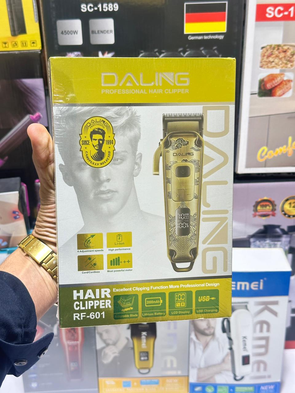 Daling RF-601 Electric Hair Clipper Rechargeable Shaver Beard trimmer