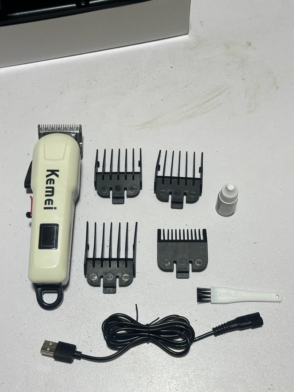 Kemei KM-809A Professional Electric Hair Clipper Rechargeable Men's Trimmer LCD Haircut Machine Barber  Shaver