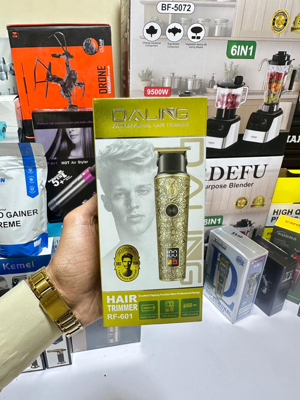 Daling RF-601 Professional Hair Clipper – Cordless Rechargeable Hair Trimmer for Men, Precision Electric Haircut Machine