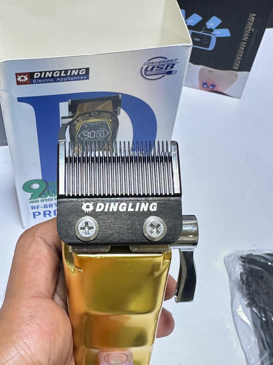 DINGLING RF-601 2000mAh High Quality Li-battery Professional Hair Clipper Stainless Steal Blades Led Digital Display Hair Trimmer