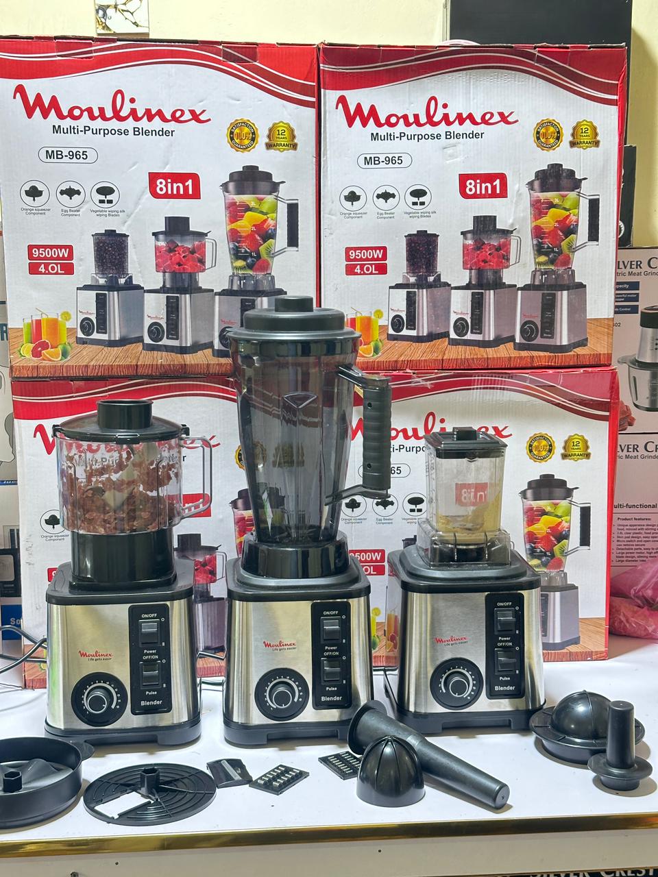 MOULINEX 8 in 1 Juicer Blender | Citrus Juicer | Chopper | Grinder | French Lott | 12 years international Warranty