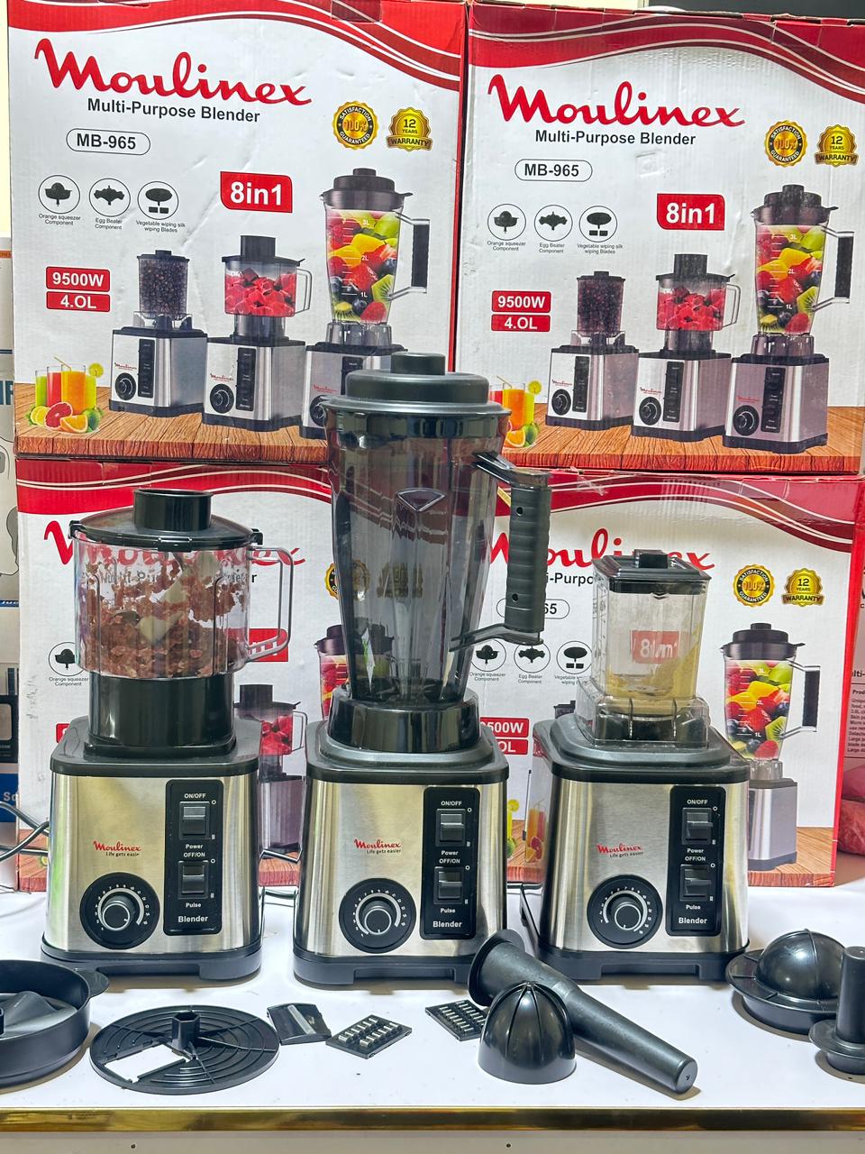 MOULINEX 8 in 1 Juicer Blender | Citrus Juicer | Chopper | Grinder | French Lott | 12 years international Warranty