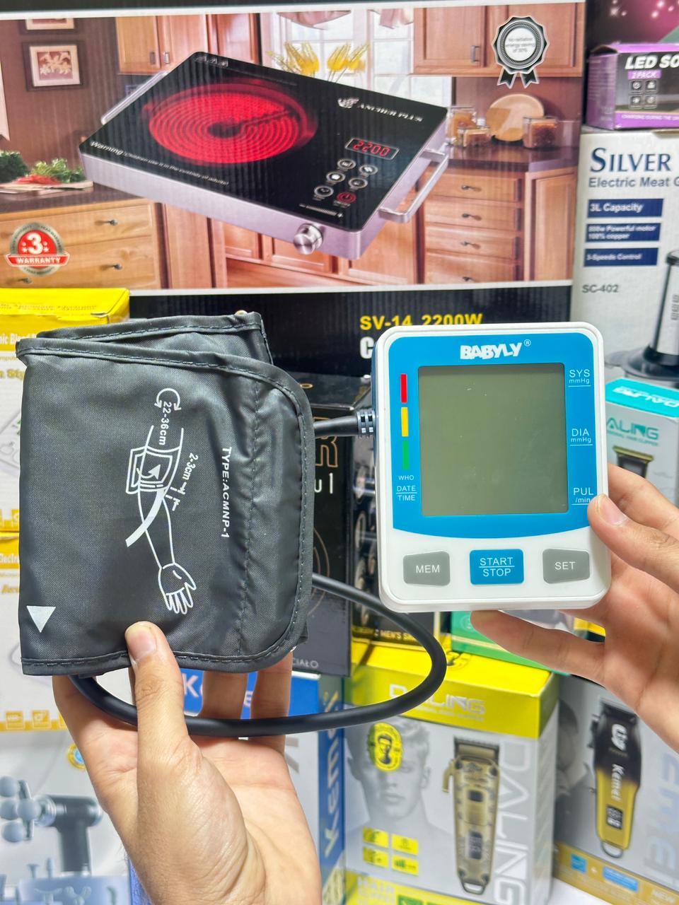 BABYLY WHO Approved BP monitor | Blood Pressure Machine| Cells operated - Plug & Play