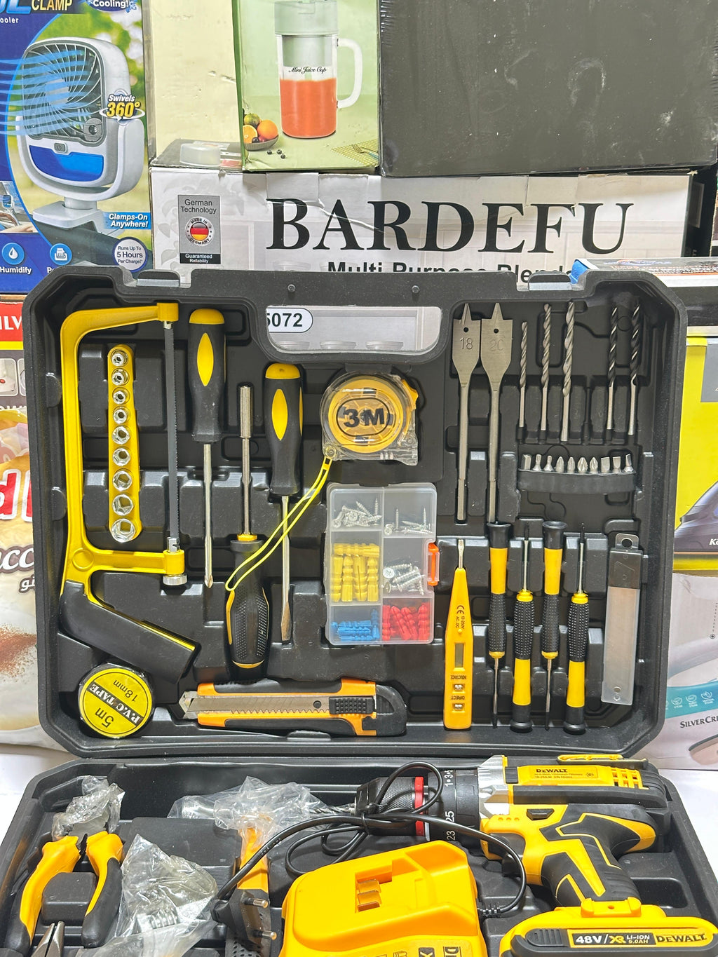 Origianl Dewalt 117 pcs Drill Machine kit | Rechargeable | 2 Batteries | 48V