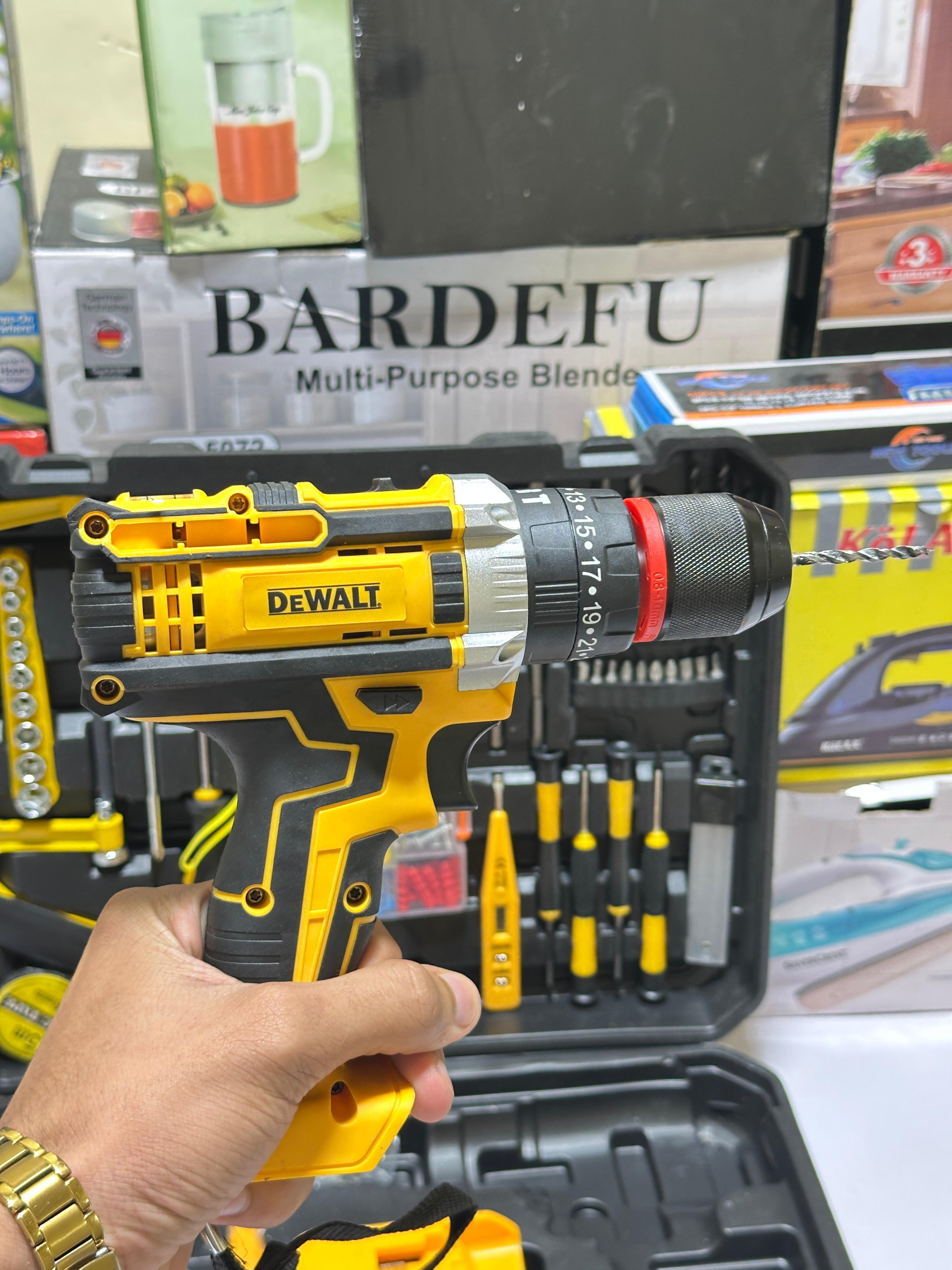 Origianl Dewalt 117 pcs Drill Machine kit | Rechargeable | 2 Batteries | 48V