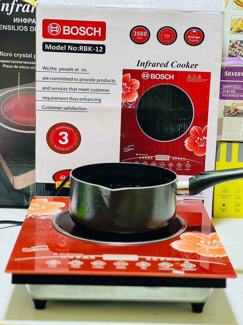 Bosch Infrared Cooker | 3500 Watts | Integrated Fuse | 3 Year International Warranty | 85% Energy Saving