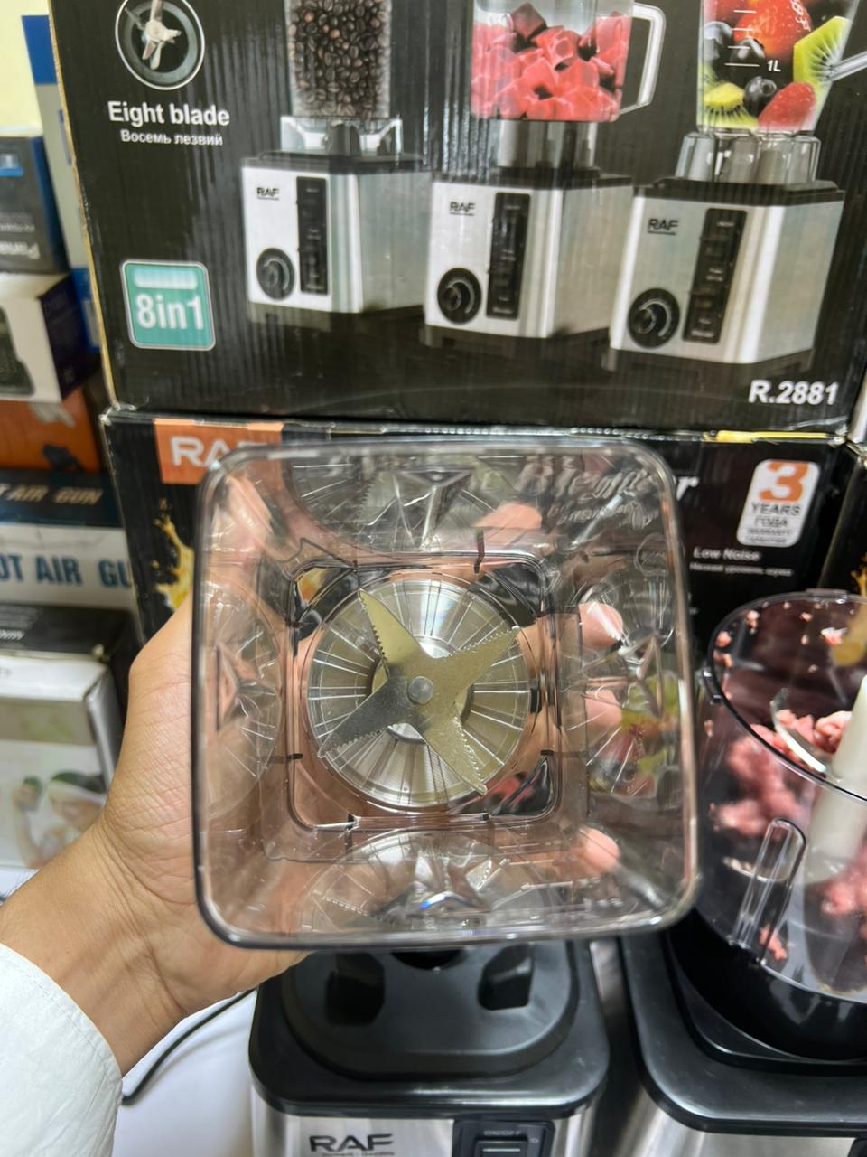 Food Processor – RAF Multi-Purpose Blender R.2877 – Powerful Kitchen Blender & Grinder – Heavy Duty Motor, Stainless Steel Blades,
