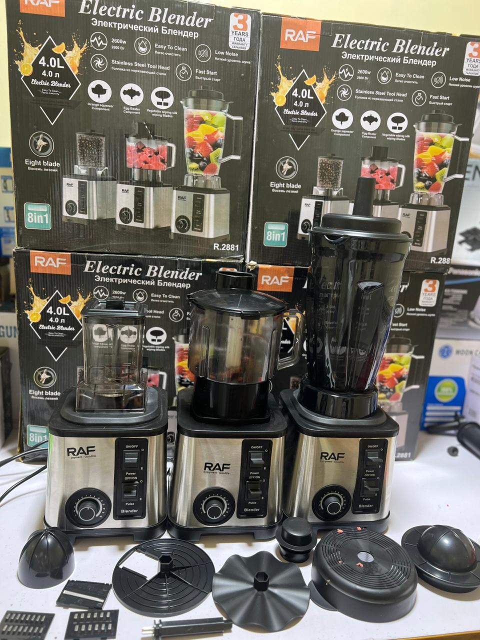 Food Processor – RAF Multi-Purpose Blender R.2877 – Powerful Kitchen Blender & Grinder – Heavy Duty Motor, Stainless Steel Blades,