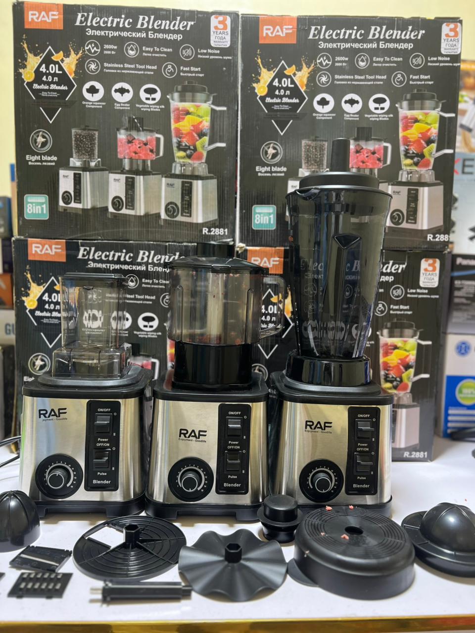 Food Processor – RAF Multi-Purpose Blender R.2877 – Powerful Kitchen Blender & Grinder – Heavy Duty Motor, Stainless Steel Blades,