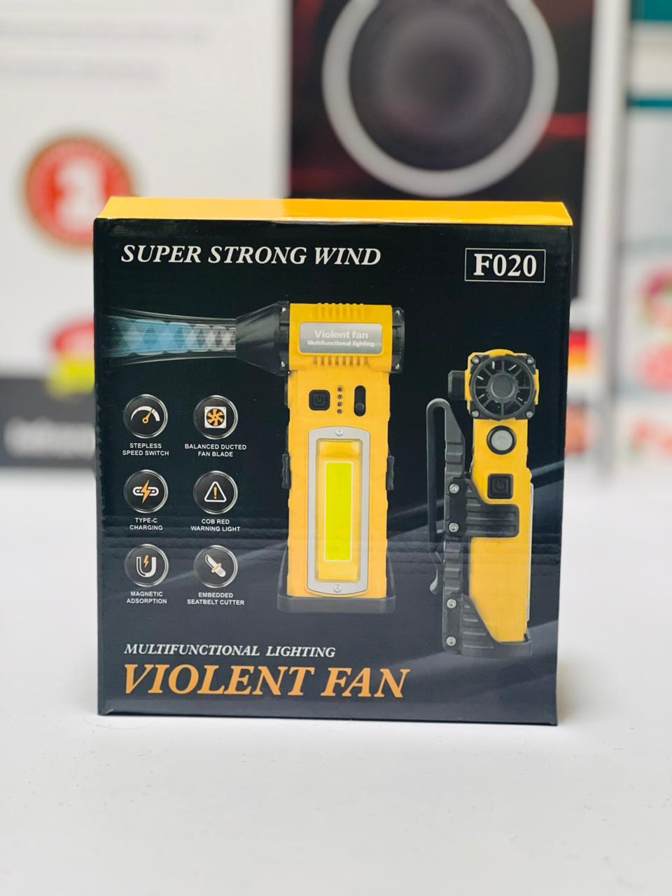 Newest Super Strong Wind F021 Violet Fan With 3 Nozzles LED Lights Outdoor Portable Duster High Power Handheld Blower Turbo Fan