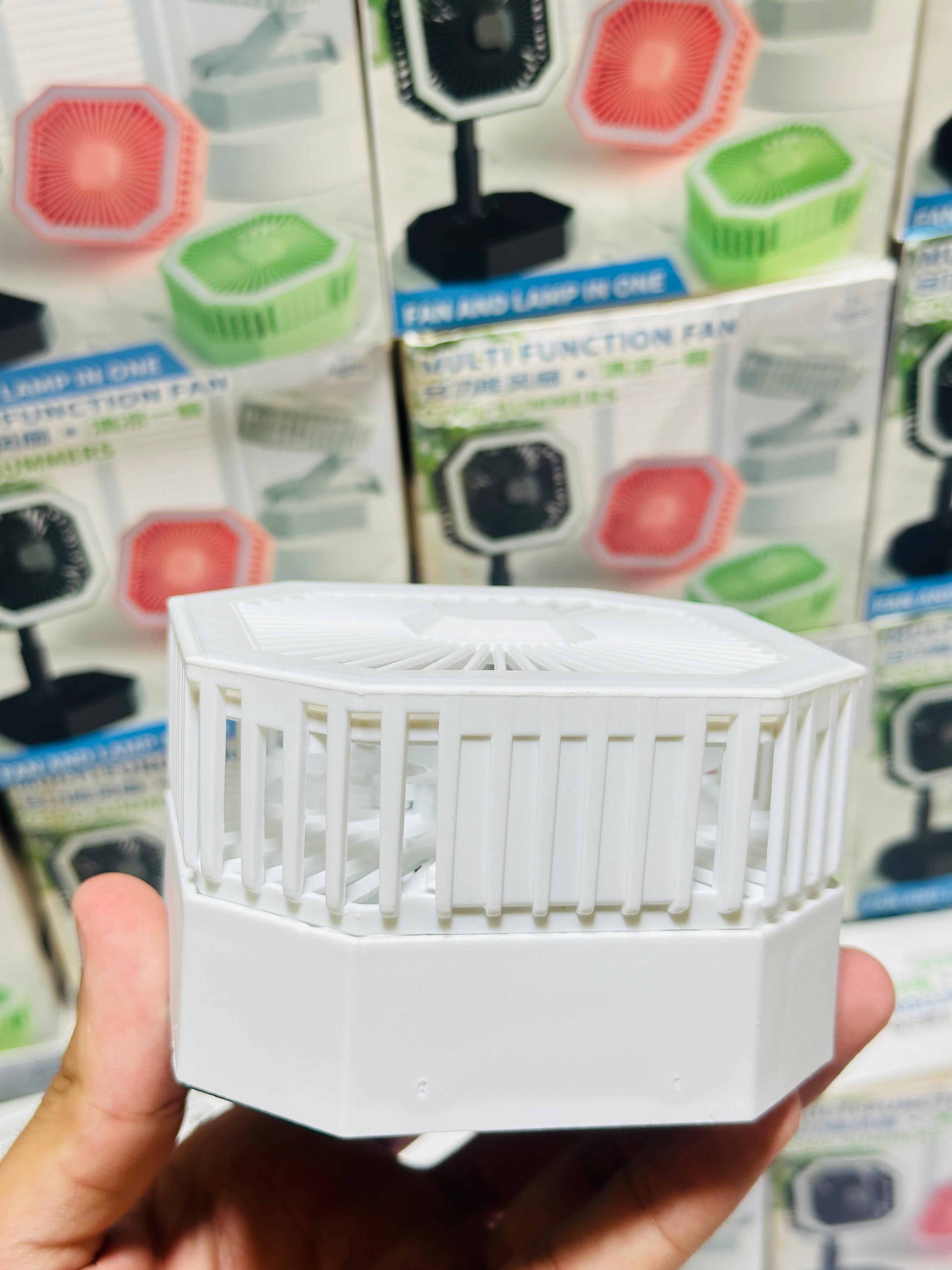 2 in 1 Light Retractable Fan | Fan + Lamp | Rechargeable with long lasting battery