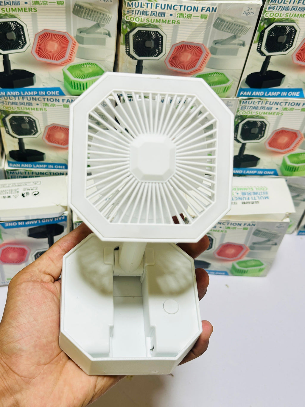 2 in 1 Light Retractable Fan | Fan + Lamp | Rechargeable with long lasting battery