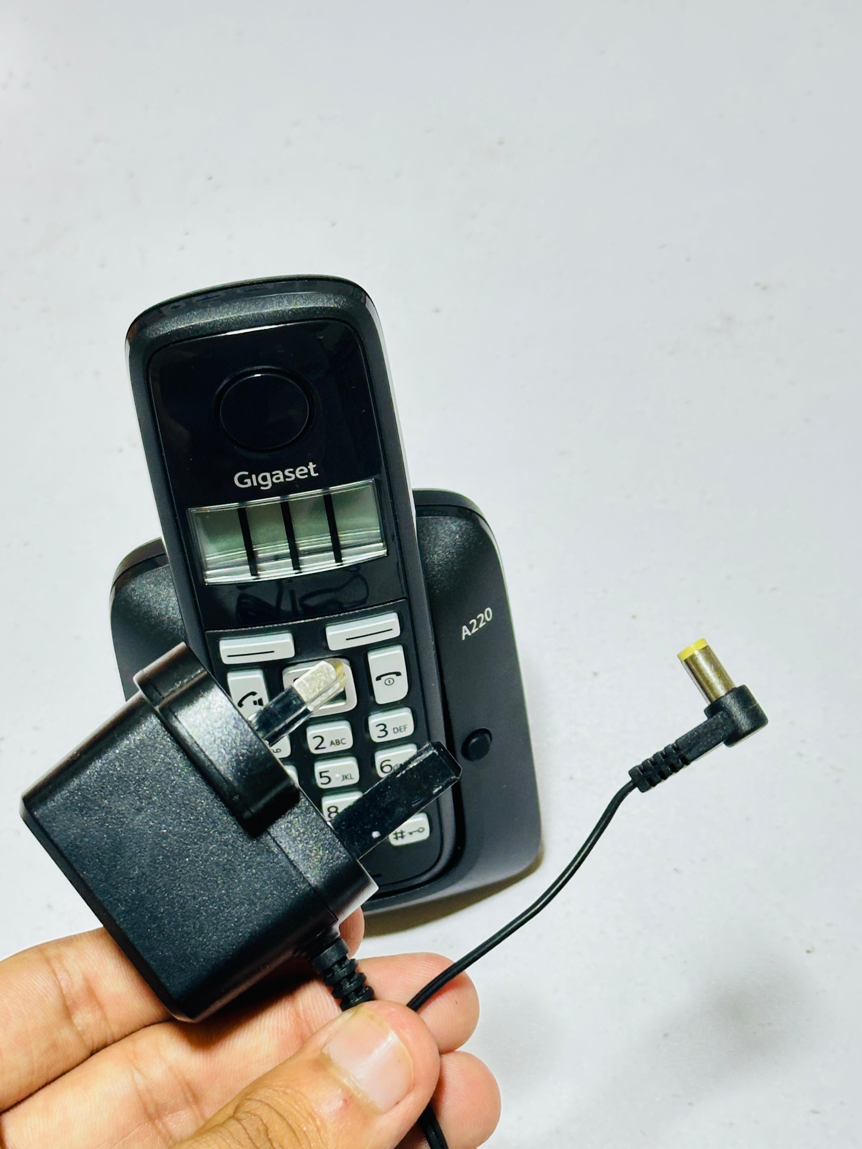 Gigaset A220 Trio Cordless Phone with 200 Hrs Standby, 50M Indoor-300M Outdoor Range, Internal-External Call Transfer, Speakerphone, 80 Contact Storage, Made in Germany