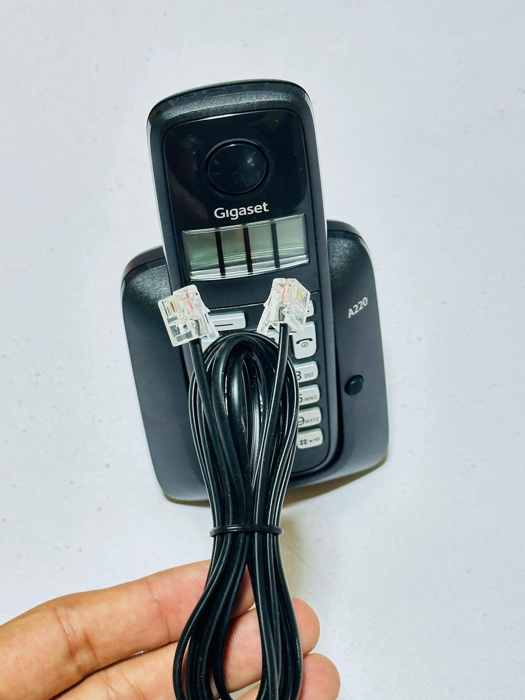 Gigaset A220 Trio Cordless Phone with 200 Hrs Standby, 50M Indoor-300M Outdoor Range, Internal-External Call Transfer, Speakerphone, 80 Contact Storage, Made in Germany