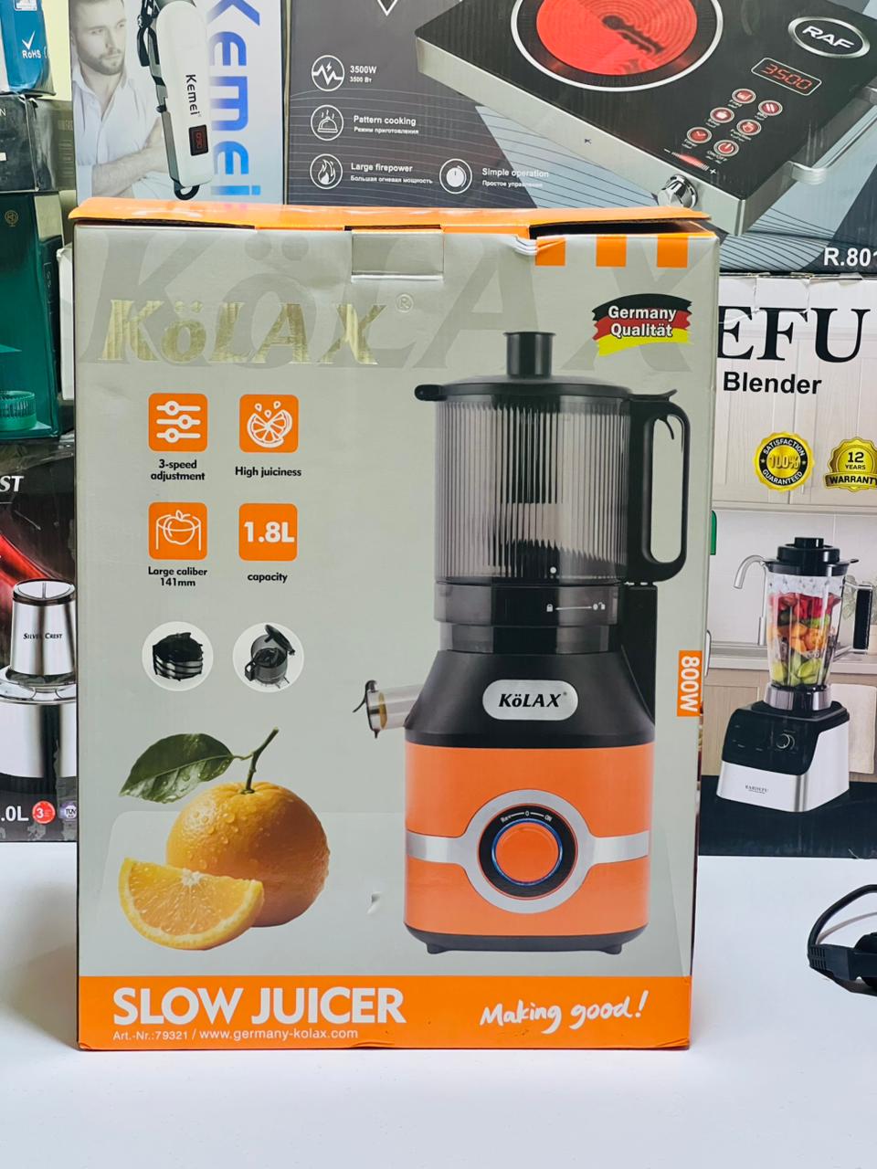 KoLax Slow Juicer Machines 800W Cold Press Juicer for Whole Vegetables and Fruits