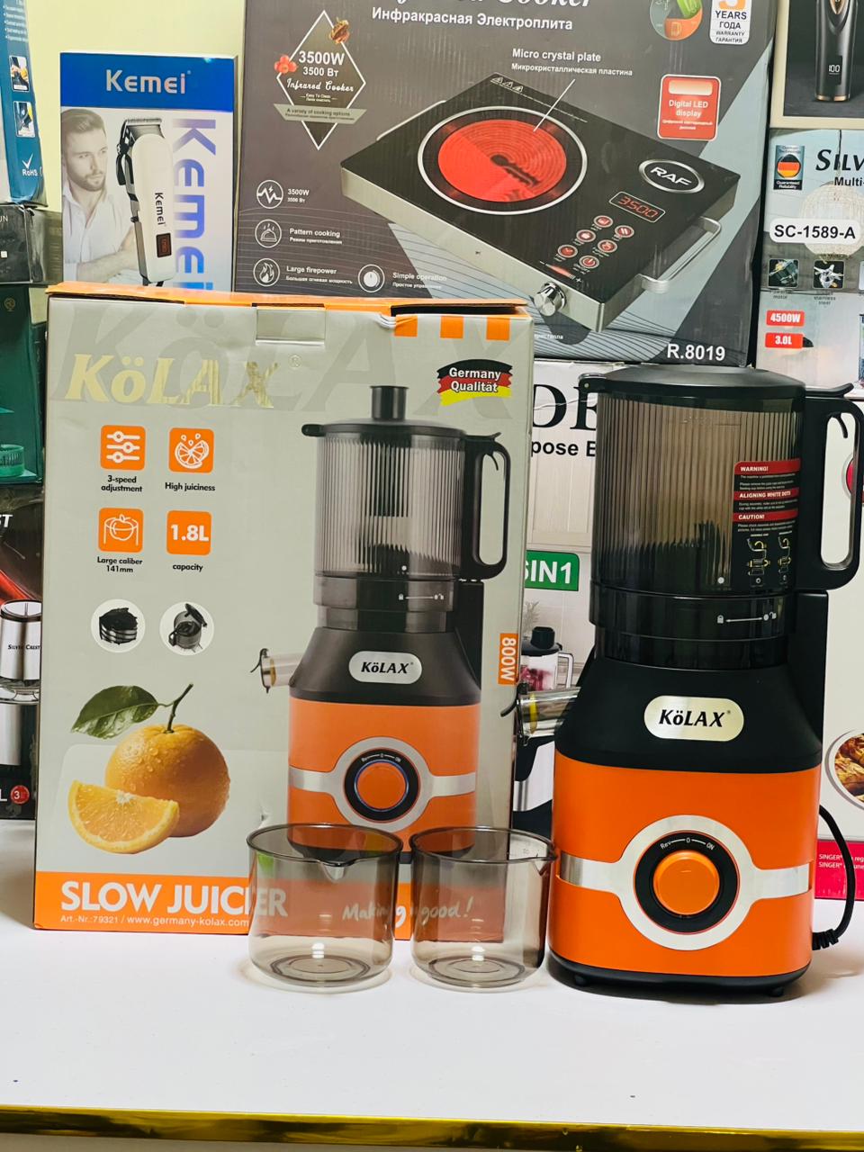 KoLax Slow Juicer Machines 800W Cold Press Juicer for Whole Vegetables and Fruits