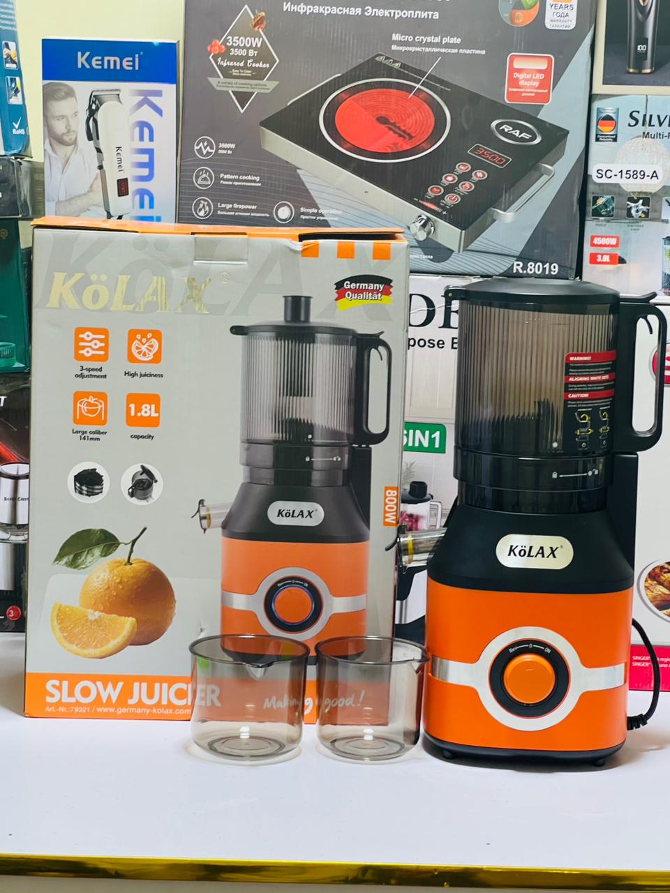 KoLax Slow Juicer Machines 800W Cold Press Juicer for Whole Vegetables and Fruits