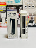 Portable 2 Speed USB Desk Fan With LED Light Bladeless Safe And Quiet Table Tower Fan For Students And Office Workers