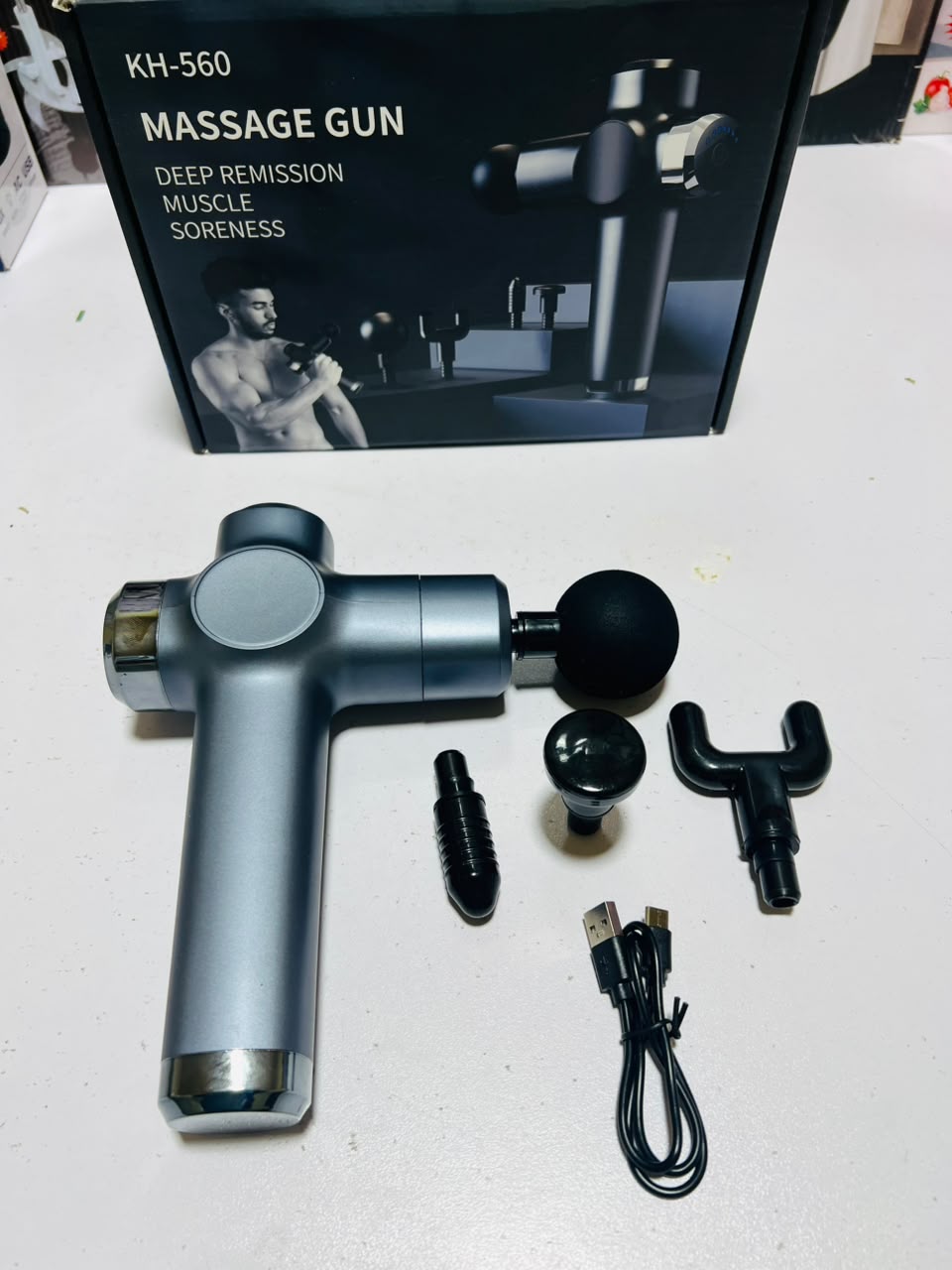 KH-560  Massage Gun for Men & Women – Deep Tissue Massager with Multiple Heads & Adjustable   Speed