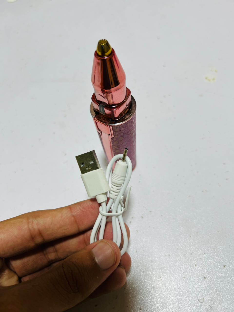 2 in 1 Rechargeable Painless Portable USB Epilator Hair Remover Nose Beard Eyebrow